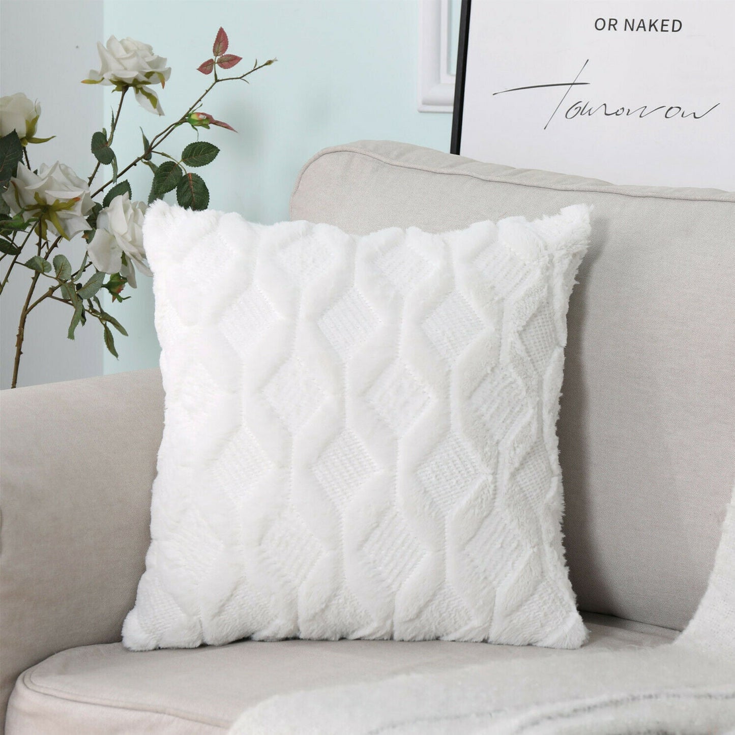 Super Soft Fluffy Plush Cushion Cover 18x18"-4