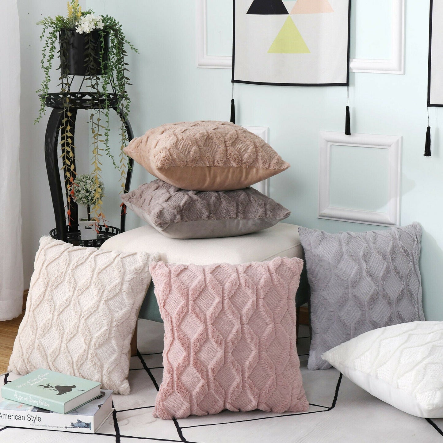 Super Soft Fluffy Plush Cushion Cover 18x18"-1