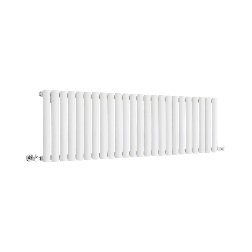 Milano Aruba White Horizontal Single Oval Panel Radiator - 400mm x 1652mm