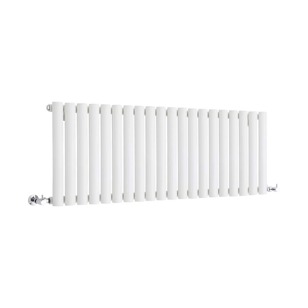 Milano Aruba White Horizontal Single Oval Panel Radiator - 400mm x 1652mm