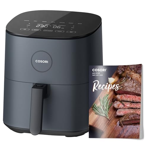 COSORI 5.5L Smart Air Fryer Oven, 200 Recipes(Cookbook & Online), APP Control, Square & Removable Basket, 13 Cooking Functions, Roast, Bake, Reheat, Dishwasher Safe, Black