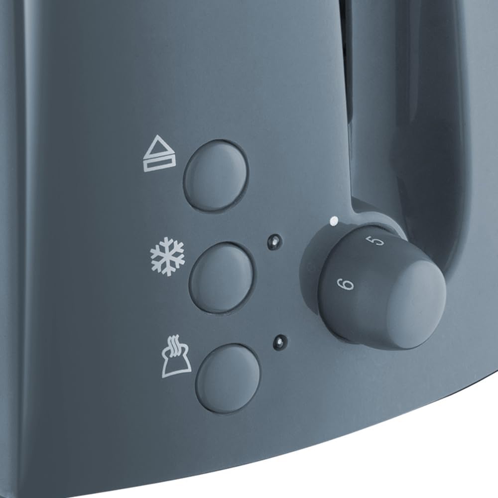 Russell Hobbs 21274 Textures Kettle, Plastic, 3000 W, 1.7 Litres, Grey with Hobbs 21644 Textures Toaster, Plastic, 850 W, Grey