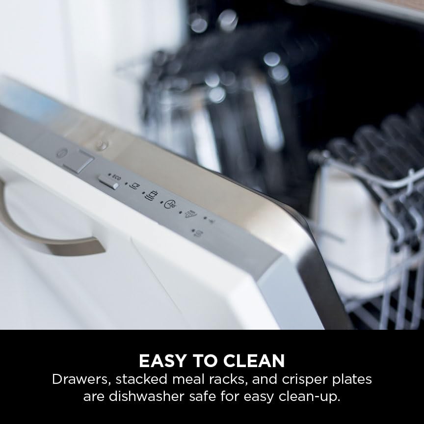 Ninja Foodi MAX Dual Zone Air Fryer, Amazon Exclusive, Tongs, 2 Drawers, 9.5L, 6-in-1, Use No Oil, Air Fry, Max Crisp, Roast, Bake, 8 Portions, Nonstick Dishwasher Safe Baskets, Copper/Black AF400UKCP