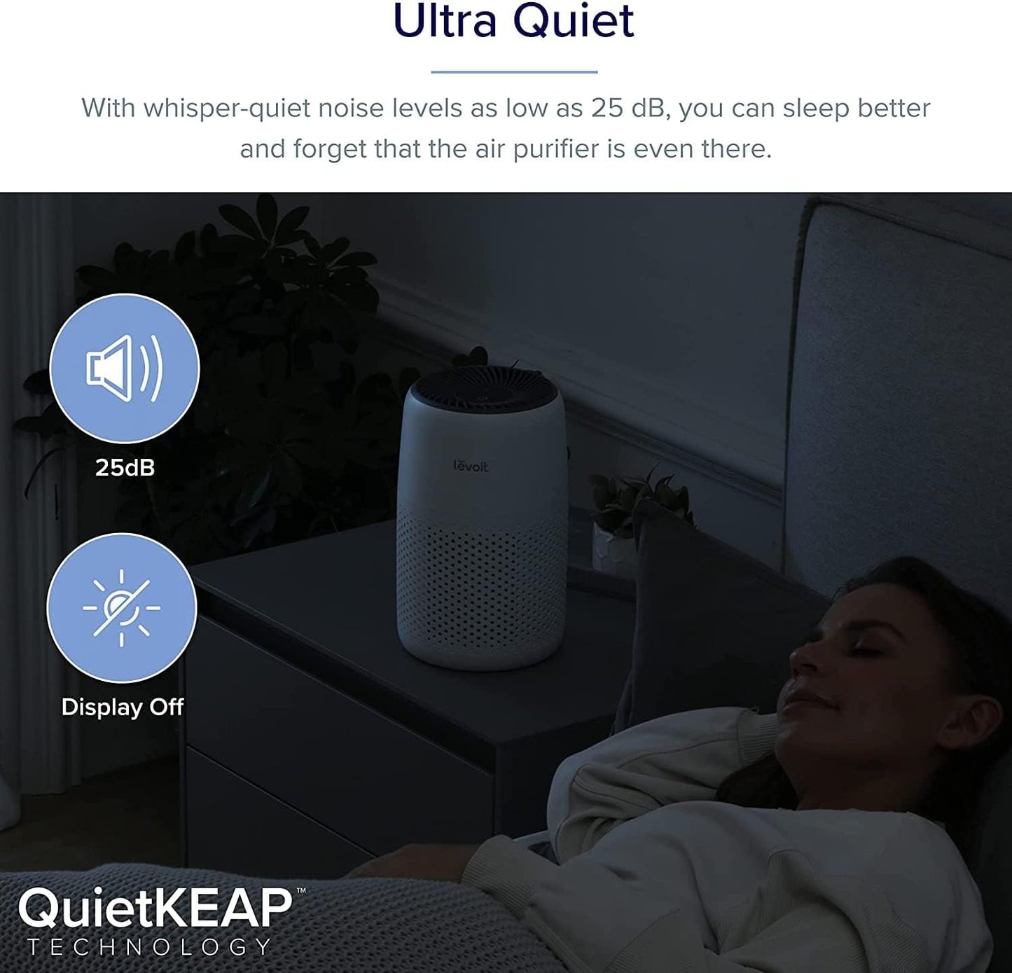 LEVOIT Air Purifier for Bedroom Home, Quiet HEPA Filter Cleaner with Fragrance Sponge & 3 Speed for Better Sleep, Air Frenshener, Allergies, Dust, Pet Dander, Odour, Smoke, Office, Desktop, Core Mini