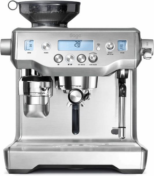 Sage - The Oracle, Bean to Cup Coffee Machine with Manual and Automatic Milk Frother, Volumetric or Timed Shot Control, 45 Grind Settings, Espresso, Cappuccino, 2.5L Water Tank, 2400 W, Black Truffle