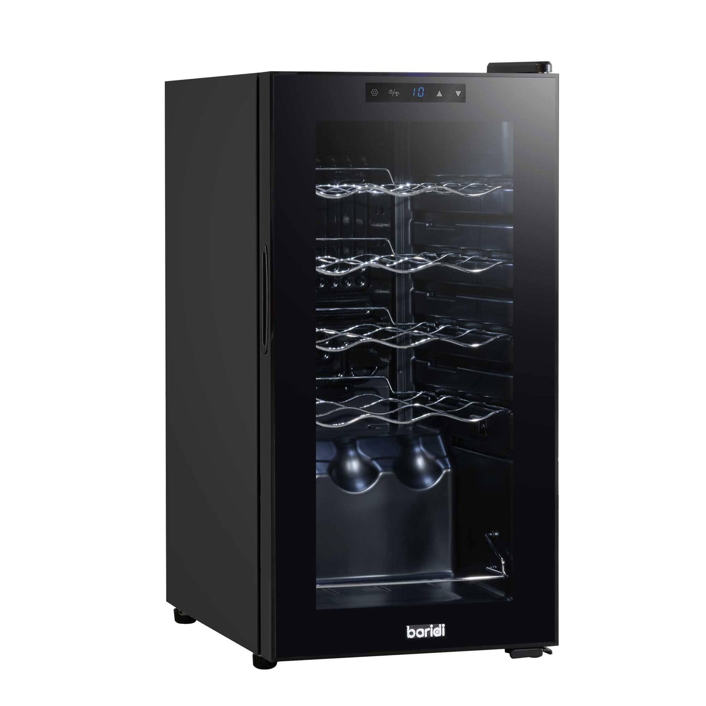 Baridi Black 12 Bottle Wine Fridge Cooler, Super Quiet 25dB, Touch Control, LED - DH73