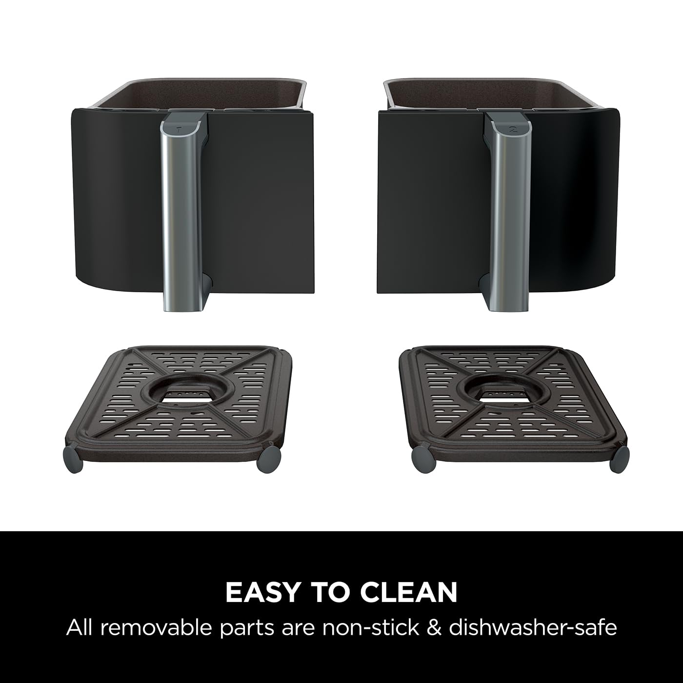 Ninja Foodi MAX Dual Zone Air Fryer, Amazon Exclusive, Tongs, 2 Drawers, 9.5L, 6-in-1, Use No Oil, Air Fry, Max Crisp, Roast, Bake, 8 Portions, Nonstick Dishwasher Safe Baskets, Copper/Black AF400UKCP