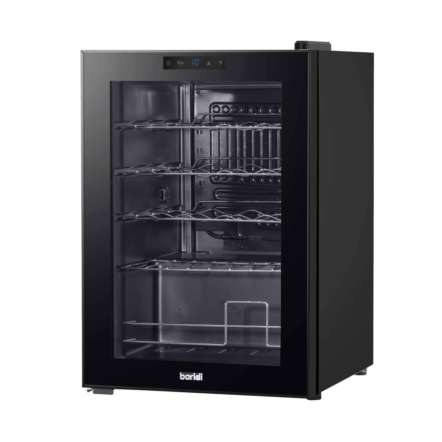 Baridi Black 12 Bottle Wine Fridge Cooler, Super Quiet 25dB, Touch Control, LED - DH73