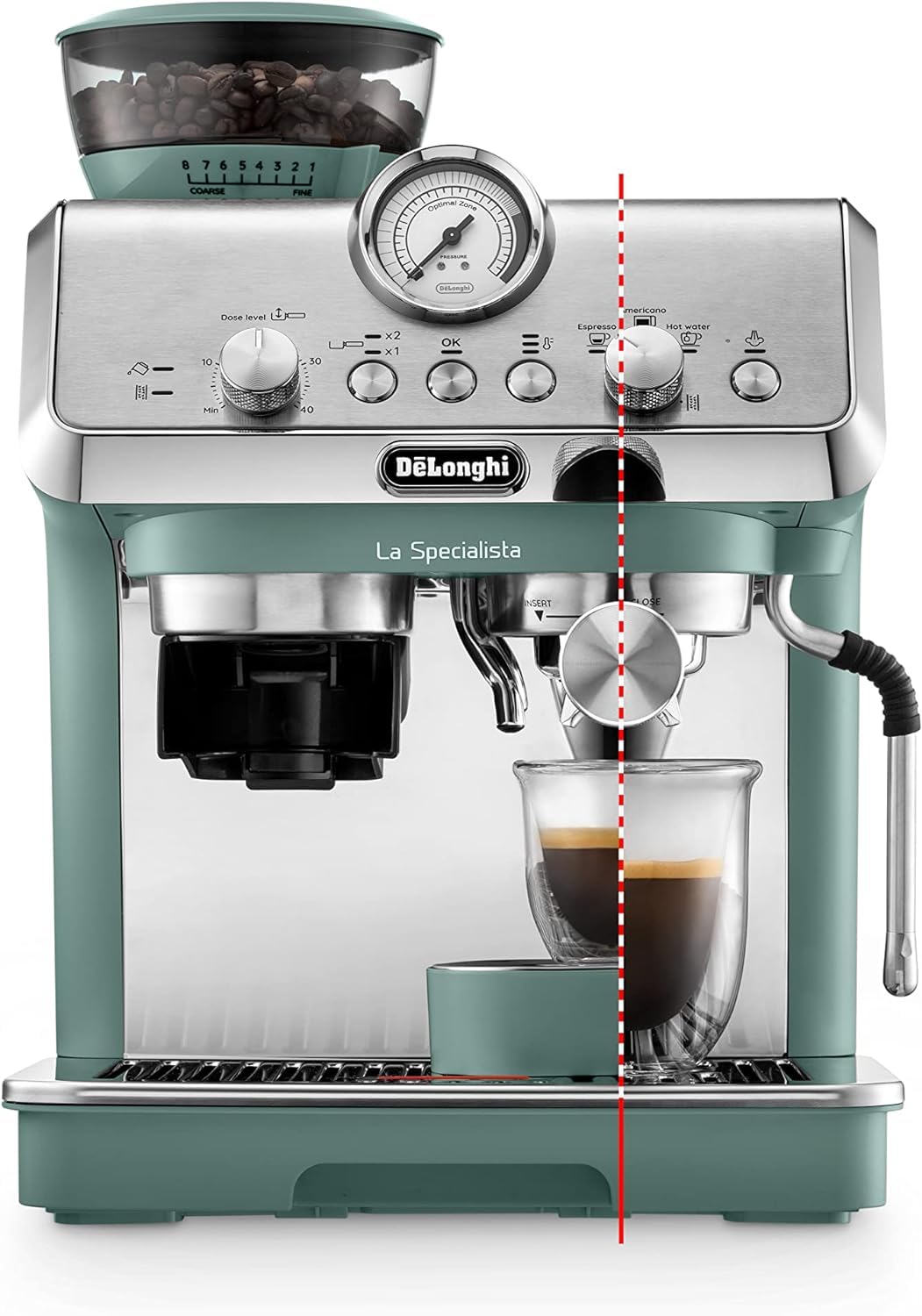 De'Longhi La Specialista Arte EC9155.W, Barista Pump Espresso Machine, Bean to Cup Coffee and Cappuccino Maker, 8 Grinding Settings, MyLatte Art Frothing Wand, 1550W, White