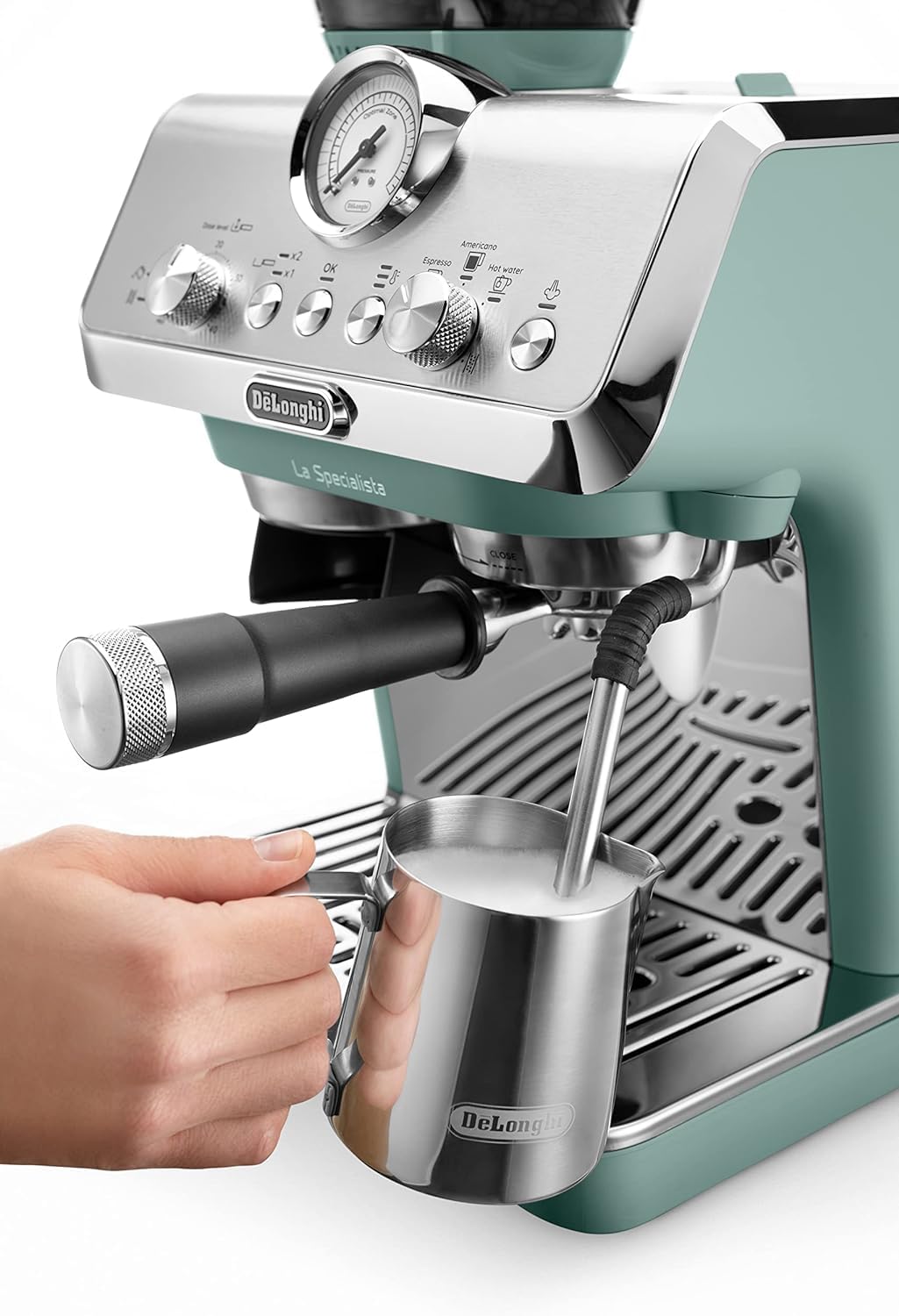 De'Longhi La Specialista Arte EC9155.W, Barista Pump Espresso Machine, Bean to Cup Coffee and Cappuccino Maker, 8 Grinding Settings, MyLatte Art Frothing Wand, 1550W, White