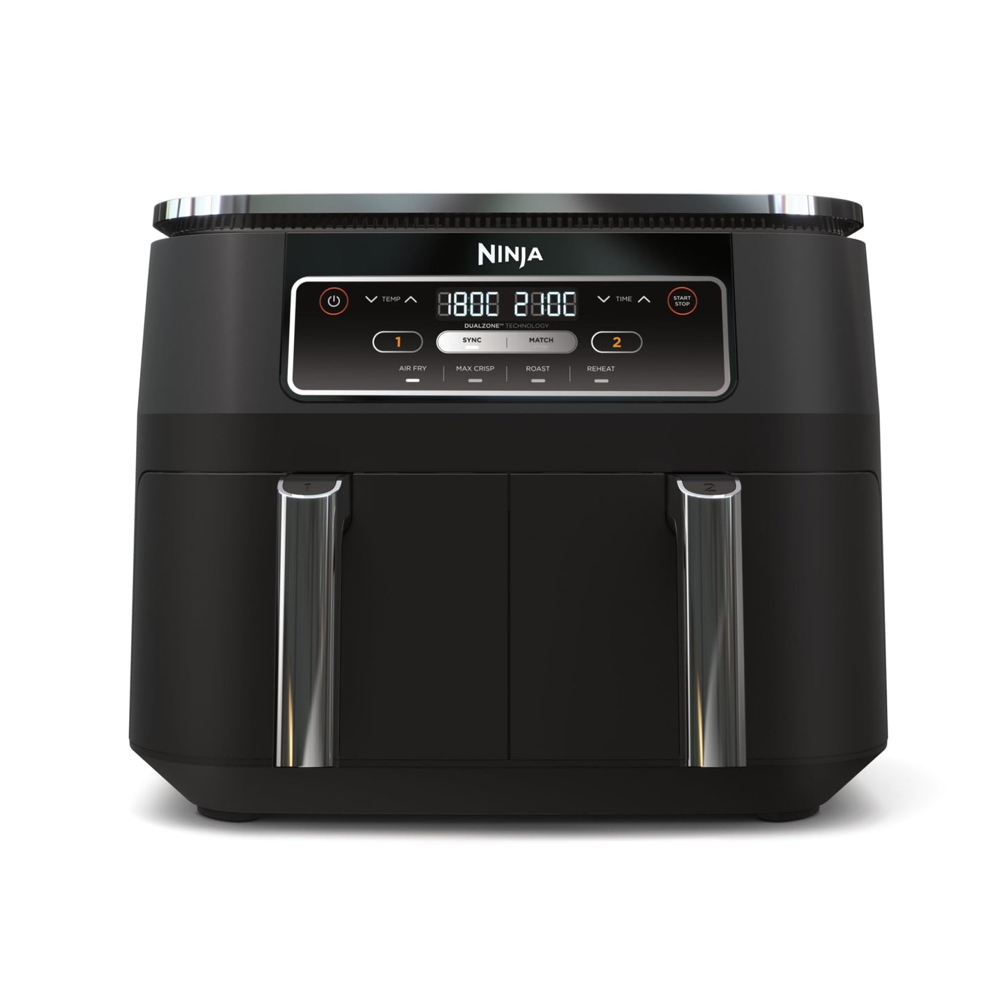 Ninja Foodi MAX Dual Zone Air Fryer, Amazon Exclusive, Tongs, 2 Drawers, 9.5L, 6-in-1, Use No Oil, Air Fry, Max Crisp, Roast, Bake, 8 Portions, Nonstick Dishwasher Safe Baskets, Copper/Black AF400UKCP