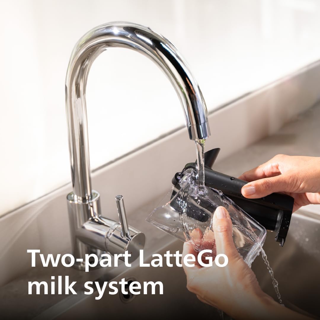 Philips 5400 Series Fully Automatic Espresso Machine - 12 Coffees, Easy-To-Clean LatteGo Milk System, Intuitive Display, Customizable Coffee Settings, Sleek Design(EP5446/70)