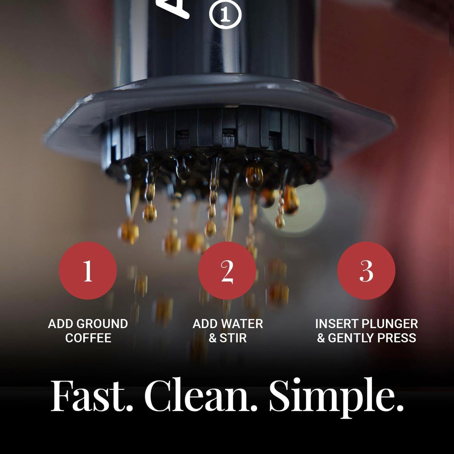 AeroPress Coffee and Espresso Maker - Quickly Makes Delicious Coffee Without Bitterness - 1 to 3 Cups Per Pressing,Black