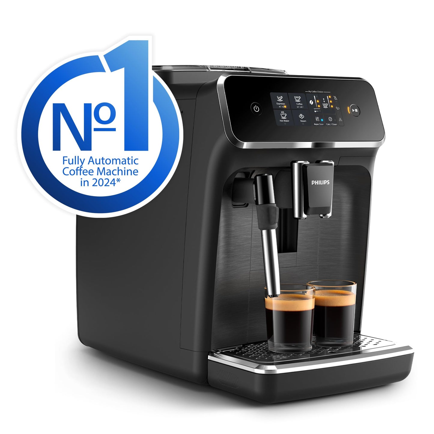 Philips 5500 Series Bean to Cup Coffee Machine – 20 Hot & Iced drinks, LatteGo Milk Frother, Fastest-to-Clean, 40% Quieter, Ceramic Grinder, Fully Automatic Espresso & Cappuccino maker – EP5546/70