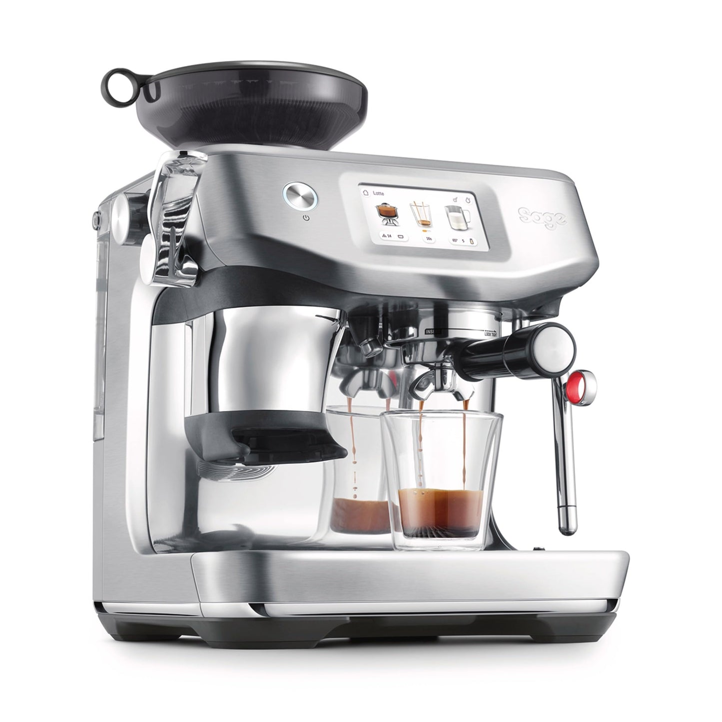 Sage - The Barista Touch Impress - Bean to Cup Coffee Machine with Grinder, Milk Frother and With Cold Brew Function - 14 Presets, Touch Screen, Espresso, Cappuccino 1700 W, Sea Salt