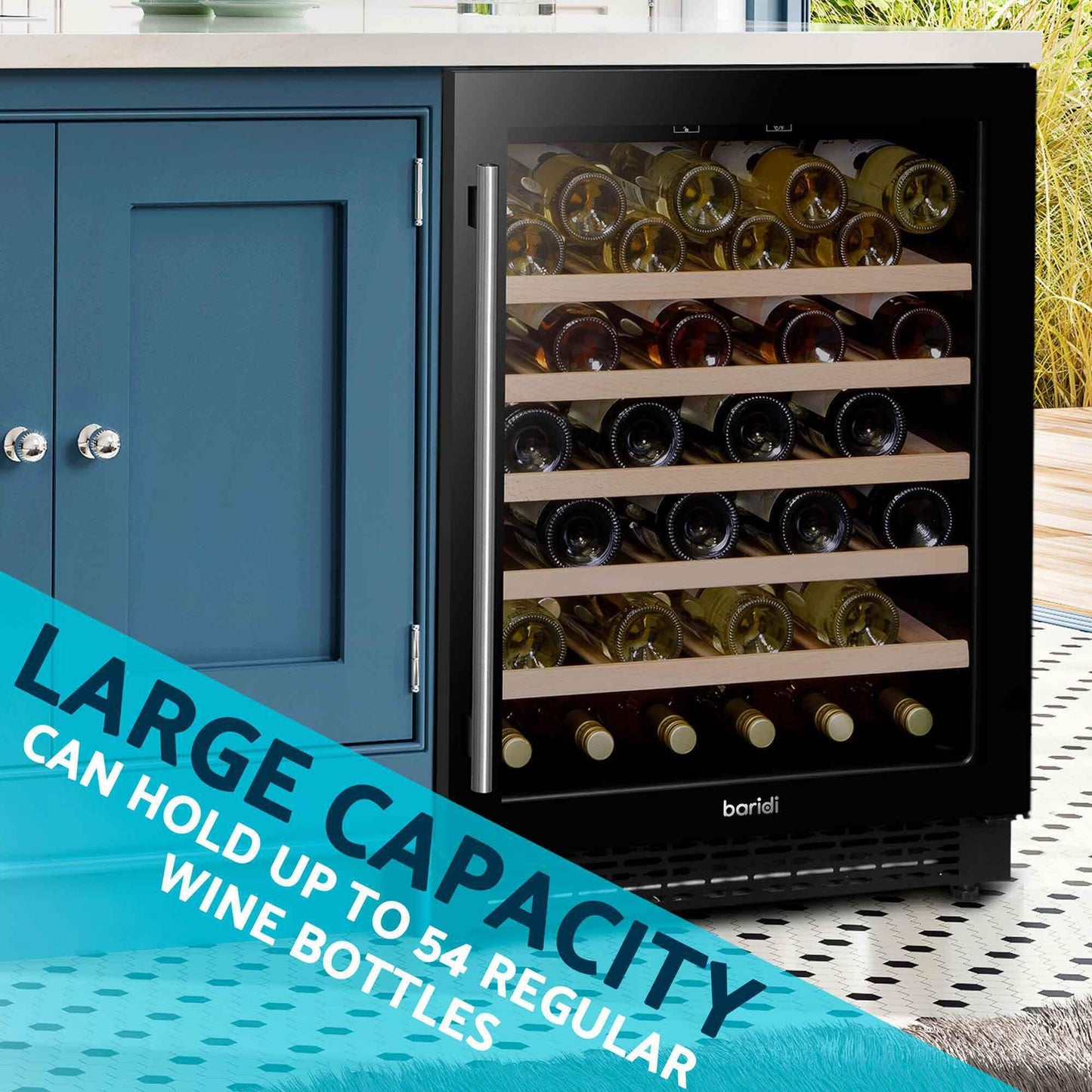 Baridi Black 12 Bottle Wine Fridge Cooler, Super Quiet 25dB, Touch Control, LED - DH73