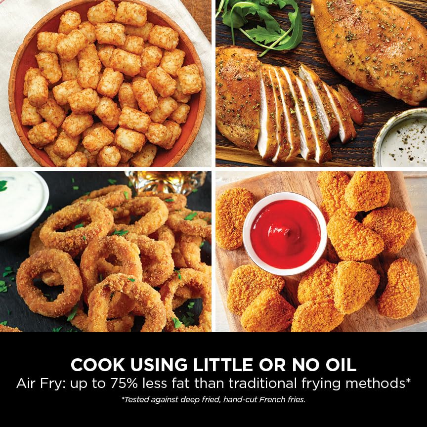 Ninja Foodi MAX Dual Zone Air Fryer, Amazon Exclusive, Tongs, 2 Drawers, 9.5L, 6-in-1, Use No Oil, Air Fry, Max Crisp, Roast, Bake, 8 Portions, Nonstick Dishwasher Safe Baskets, Copper/Black AF400UKCP