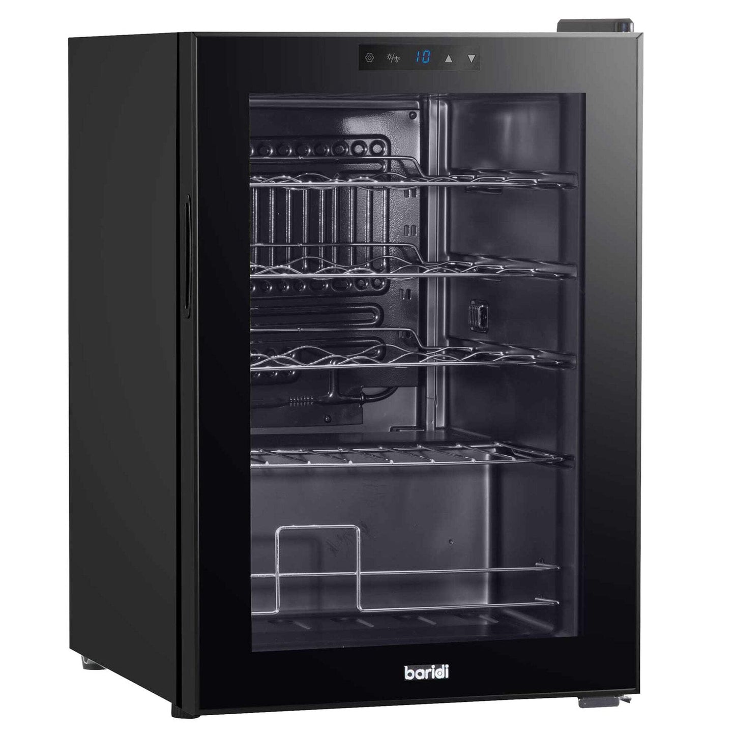 Baridi Black 12 Bottle Wine Fridge Cooler, Super Quiet 25dB, Touch Control, LED - DH73