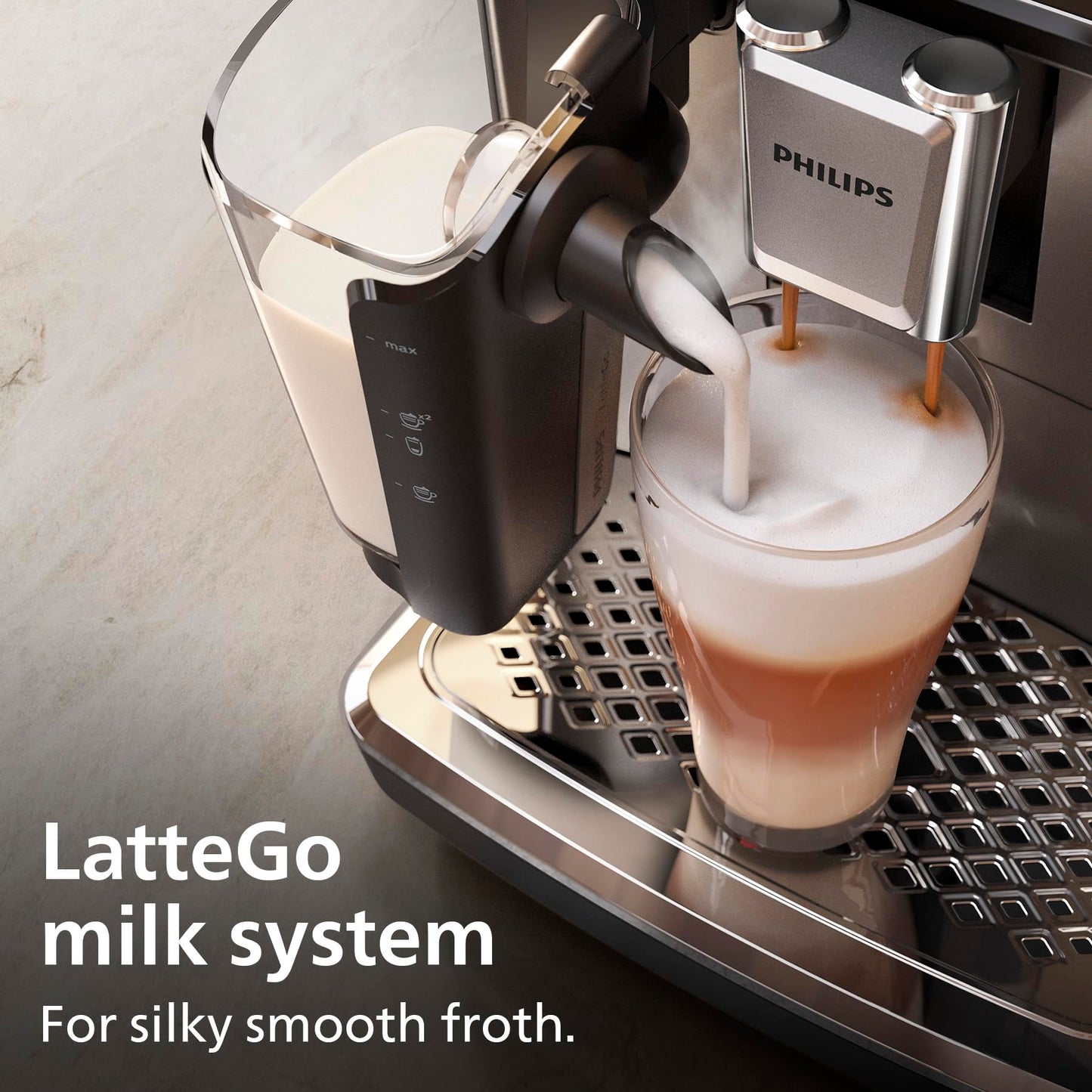 Philips 5500 Series Bean to Cup Coffee Machine – 20 Hot & Iced drinks, LatteGo Milk Frother, Fastest-to-Clean, 40% Quieter, Ceramic Grinder, Fully Automatic Espresso & Cappuccino maker – EP5546/70