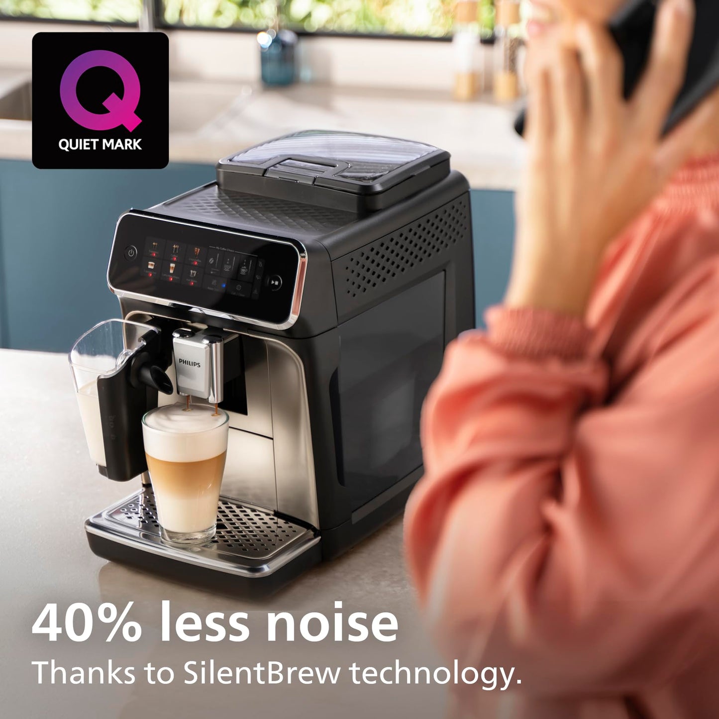 Philips 5500 Series Bean to Cup Coffee Machine – 20 Hot & Iced drinks, LatteGo Milk Frother, Fastest-to-Clean, 40% Quieter, Ceramic Grinder, Fully Automatic Espresso & Cappuccino maker – EP5546/70