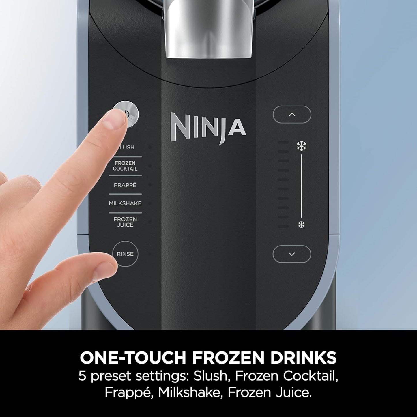 Ninja SLUSHi Frozen Drinks Maker, Create Slush, Frozen Cocktails, Frappé, Milkshakes & Frozen Juice, No Ice or Preperation Needed, WhisperChill Technology, 1.9l Capacity, Blue & Grey FS301UK