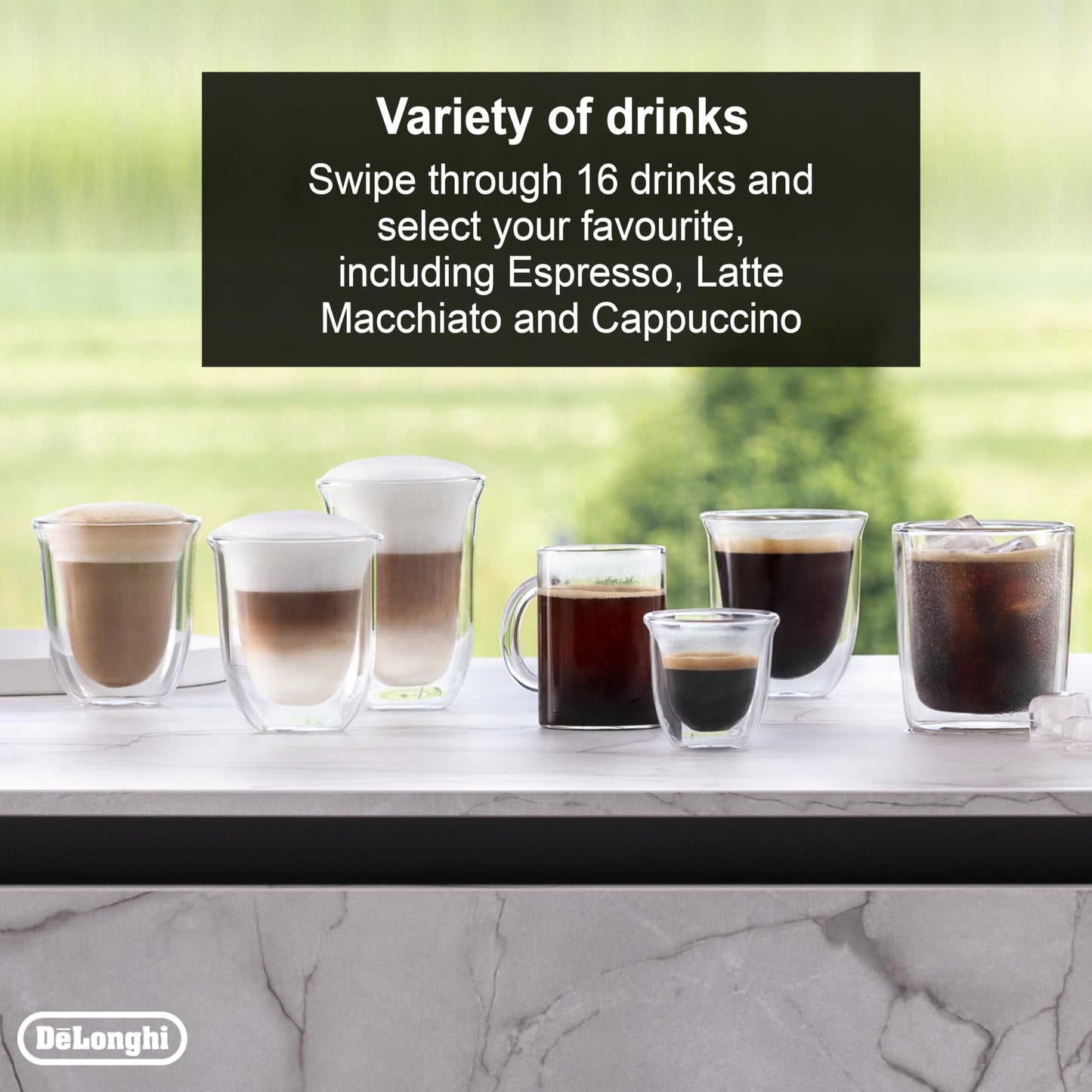 Delonghi Rivelia EXAM440.55.G, Fully Automatic Coffee Machine with LatteCrema Hot, Automatic Milk Frother, Compact Size Bean to Cup Coffee Machine, 16 Recipes, Full Touch Colored Display, Pebble Grey