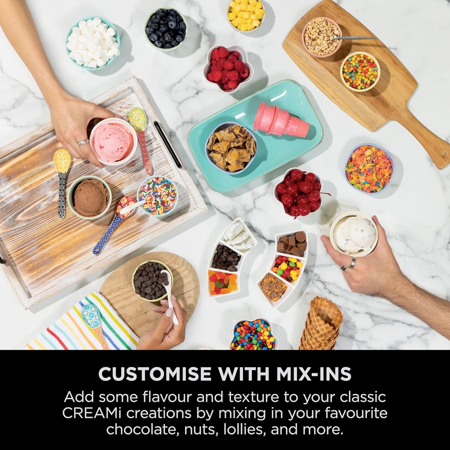 Ninja Swirl by CREAMi Soft Serve & Ice Cream Maker with 2x Tubs, 13 Functions, Makes Ice Cream, Soft Serve, Gelato, Sorbet, Milkshakes & More, Mix-In Option, Platinum Silver, NC701UK