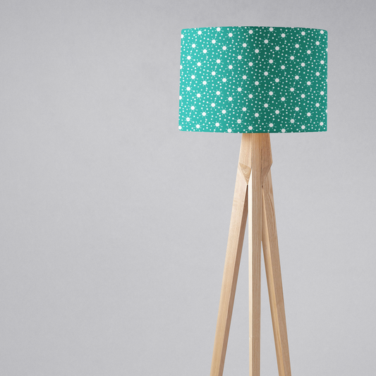 Turquoise and White Retro Lampshade, Ceiling or Table Lamp Shade