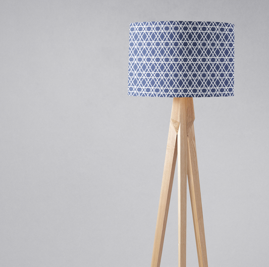Blue and White Lines Lampshade, Ceiling or Table Lamp Shade