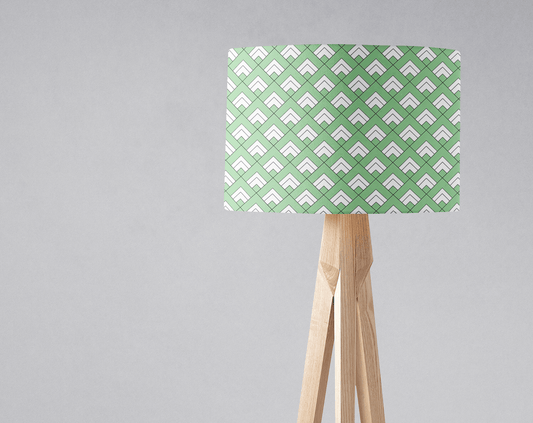 Light Green and White Geometric Tiles Design Lampshade, Ceiling or Table Lamp Shade