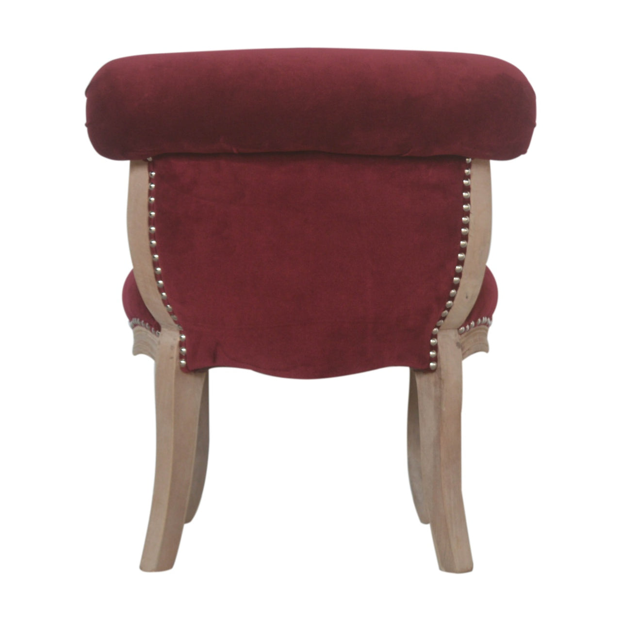 Wine Red Velvet Studded Chair-8
