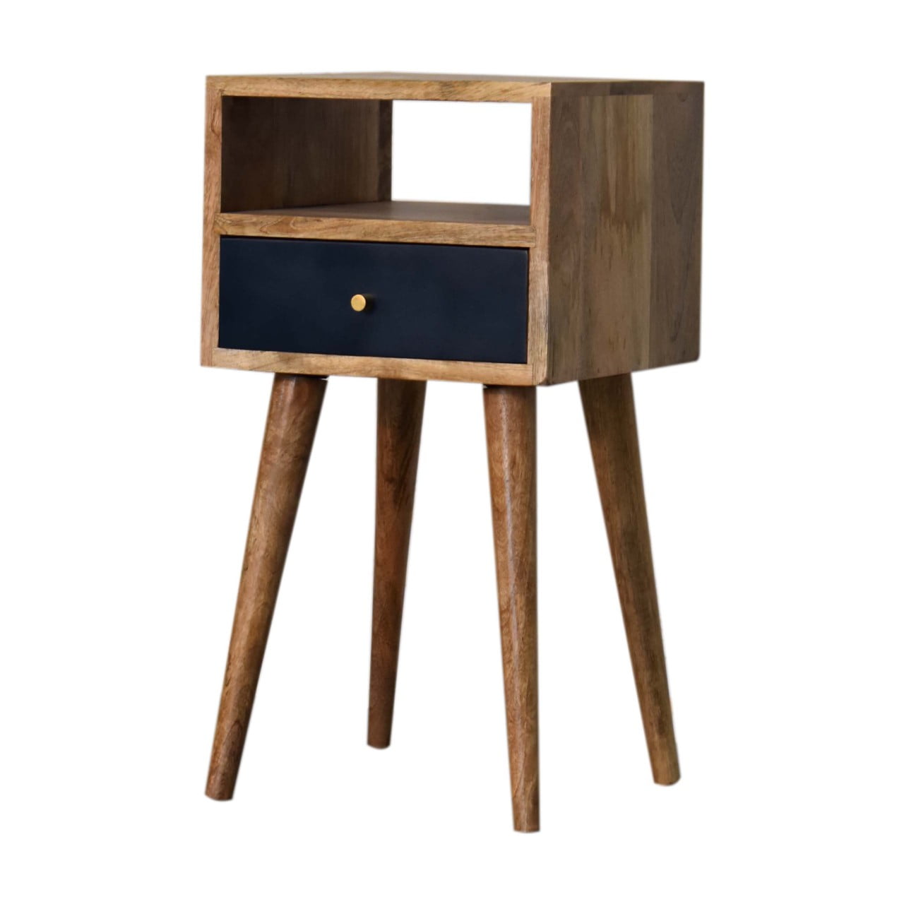 Mini Navy Blue Hand Painted Bedside-2