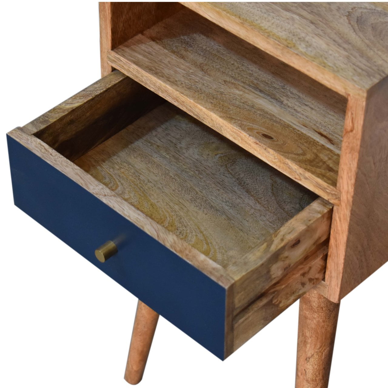 Mini Navy Blue Hand Painted Bedside-4