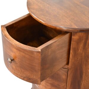 3 Drawer Chestnut Drum, Bedside Table D40 cm, H58 cm, W40 cm