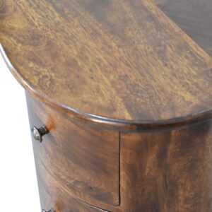 3 Drawer Chestnut Drum, Bedside Table D40 cm, H58 cm, W40 cm