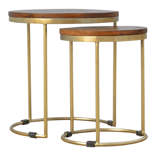 Golden Nesting Stool of 2 for wholesale