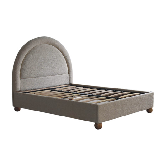 Cream Boucle Double Bed-1