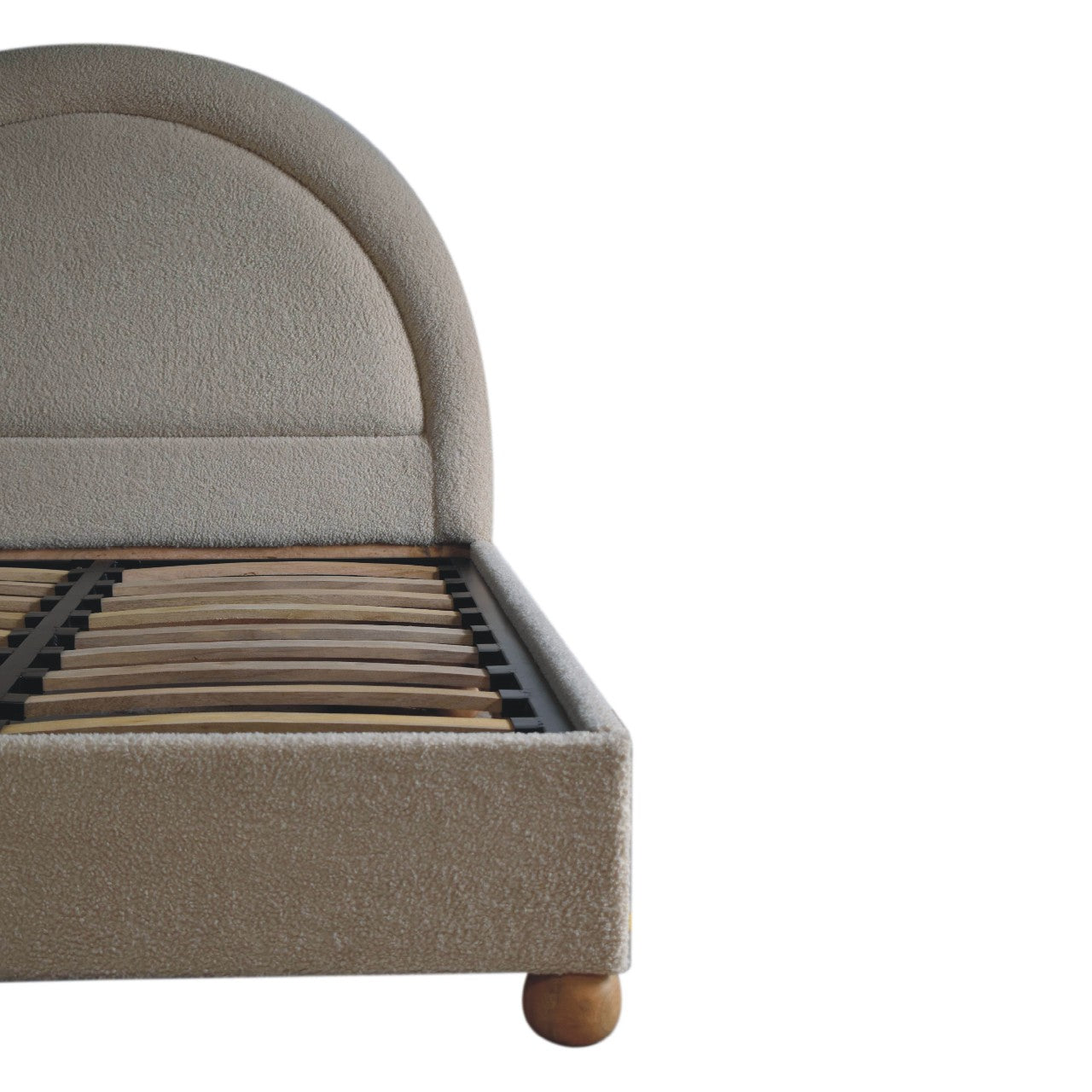 Cream Boucle Double Bed-3
