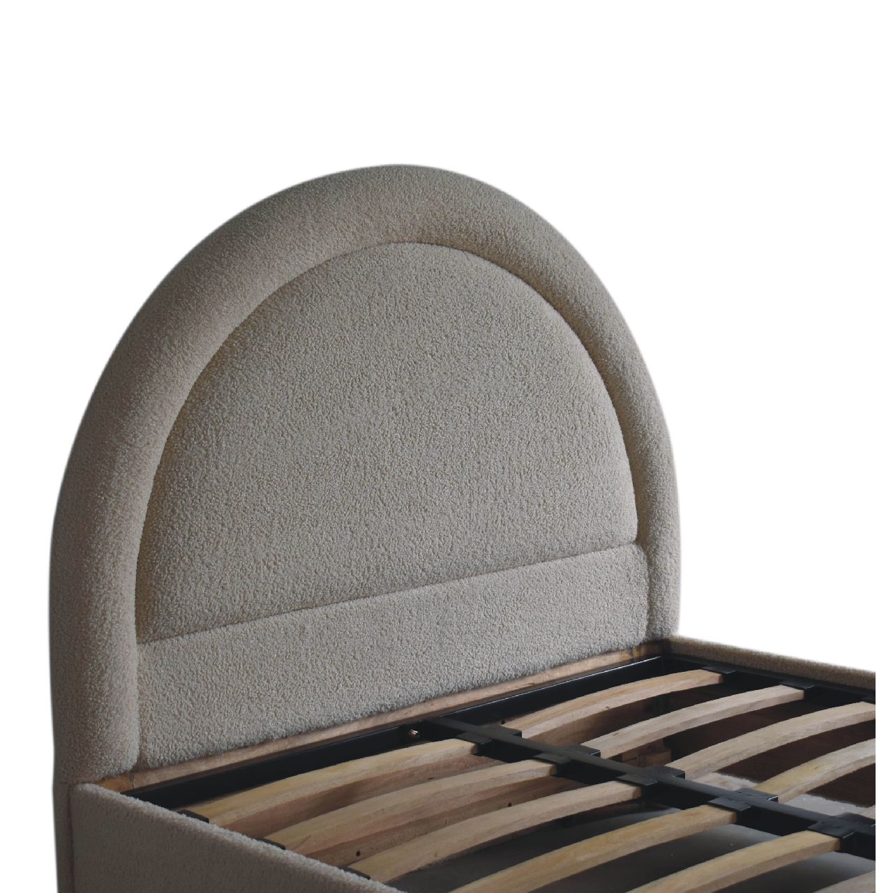 Cream Boucle Double Bed-4