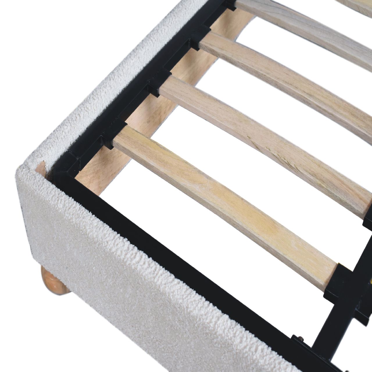 Cream Boucle Double Bed-5