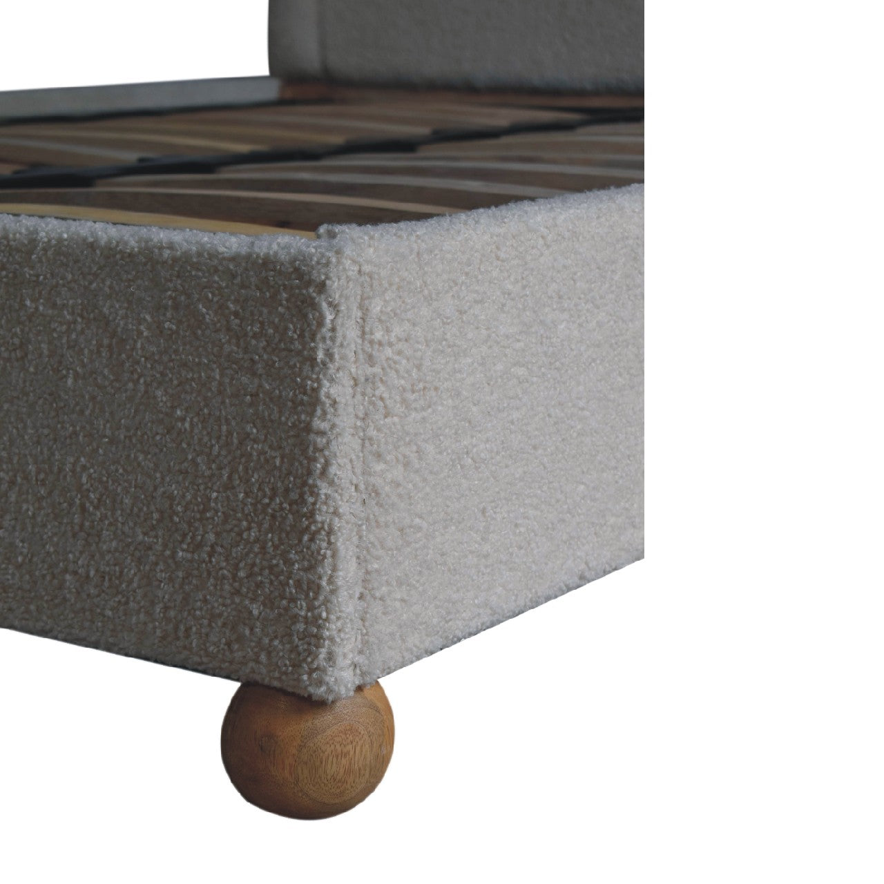 Cream Boucle Double Bed-6