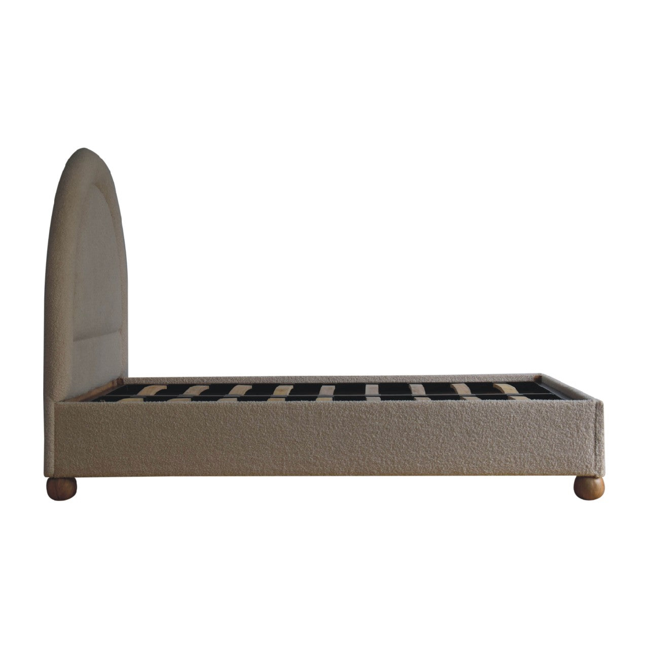 Cream Boucle Double Bed-7