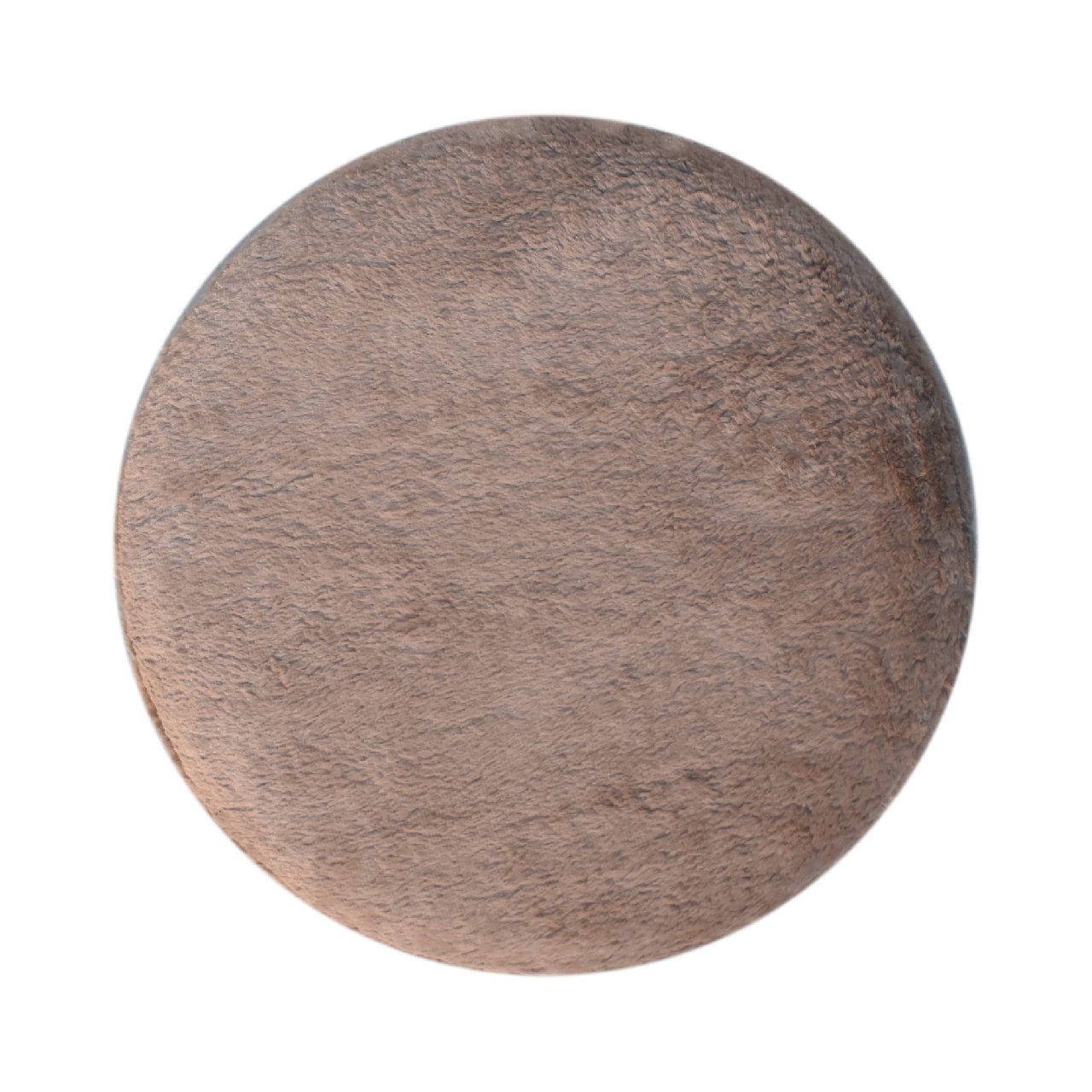 Mocha Faux Fur Round Footstool-8