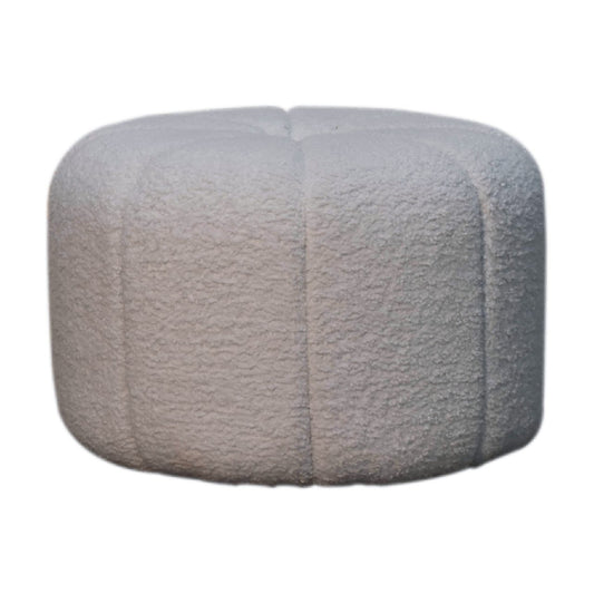 White Boucle Circus Footstool-1