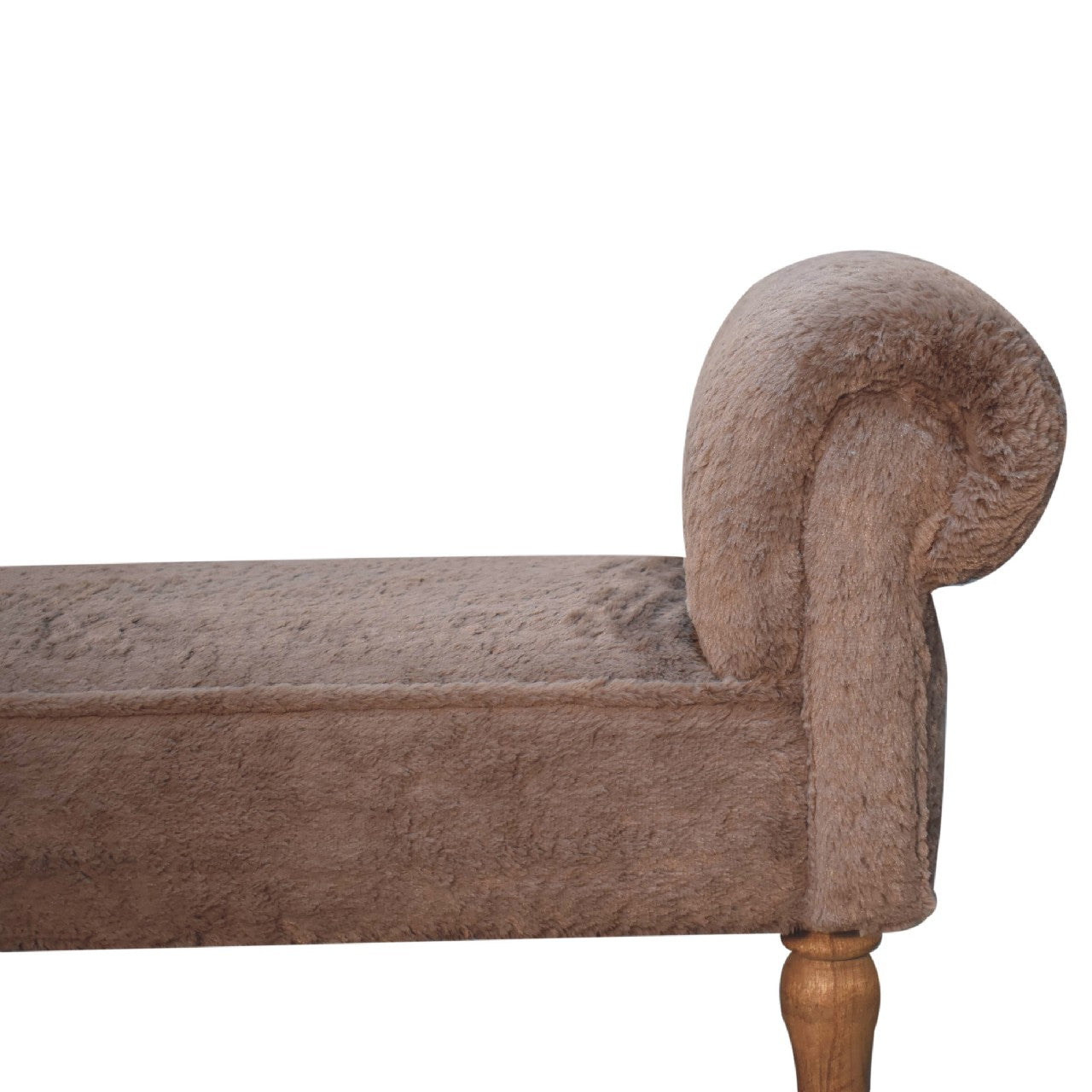 Mocha Faux Fur Bedroom Bench-3