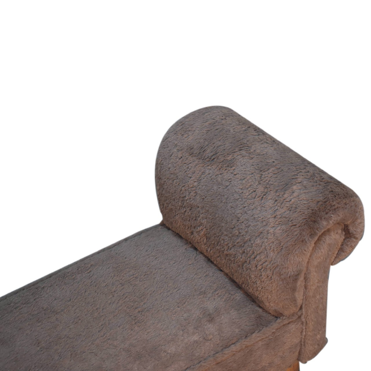 Mocha Faux Fur Bedroom Bench-5