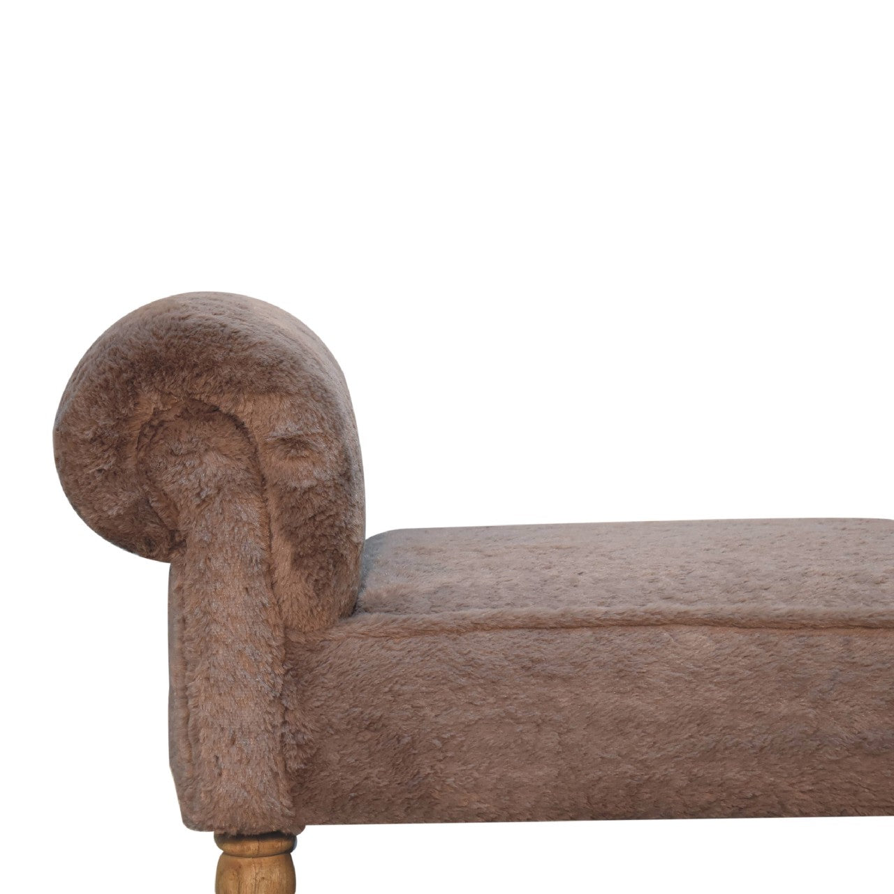 Mocha Faux Fur Bedroom Bench-6