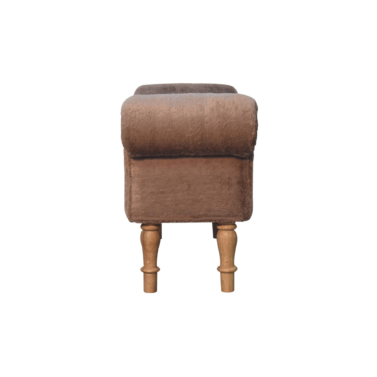 Mocha Faux Fur Bedroom Bench-8