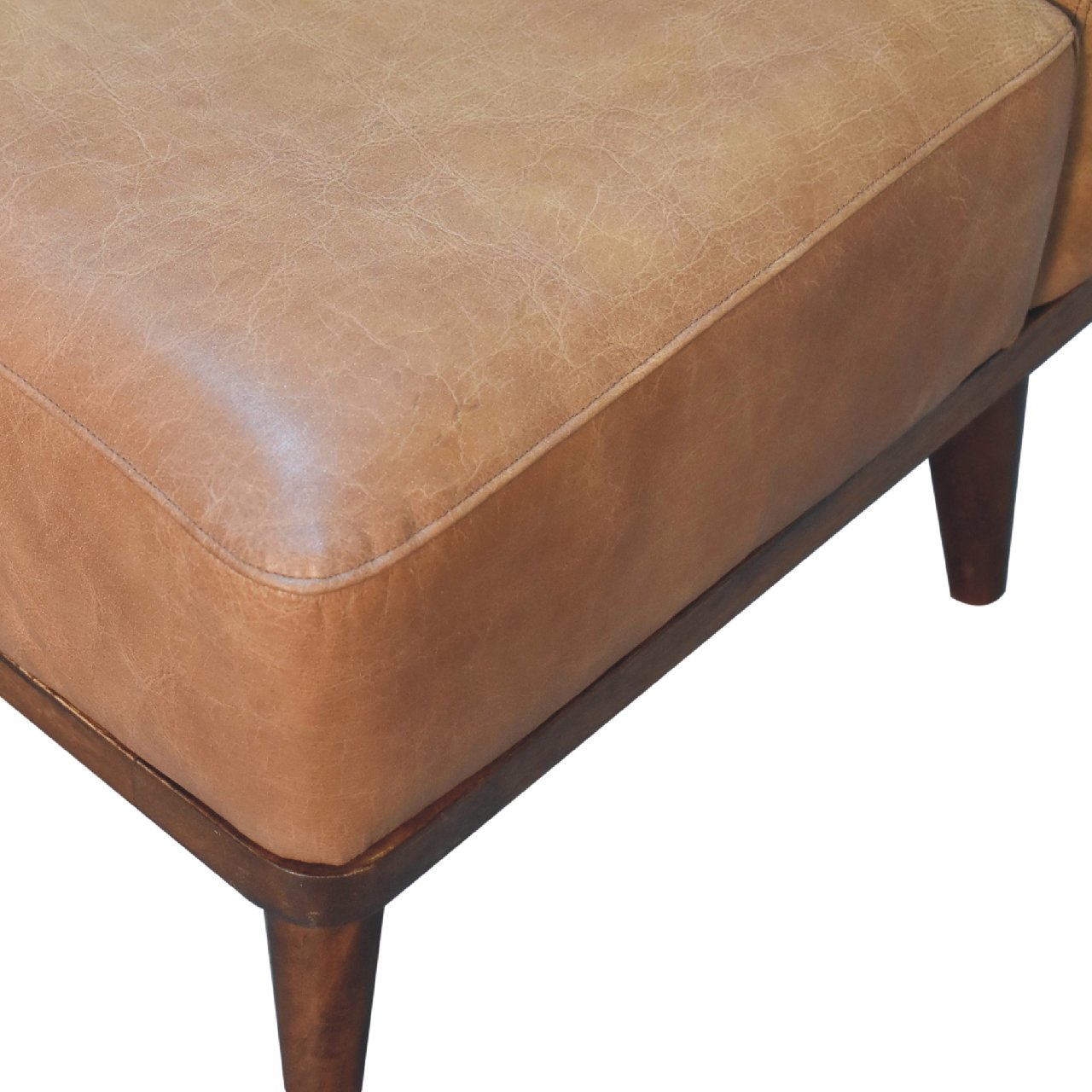 Tan Buffalo Backrest Footstool-4
