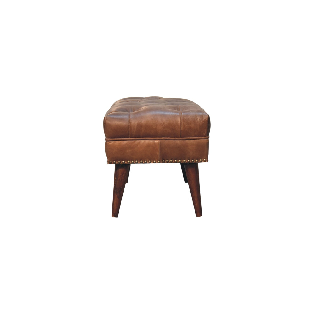 Harbour Brown Leather Bench-8